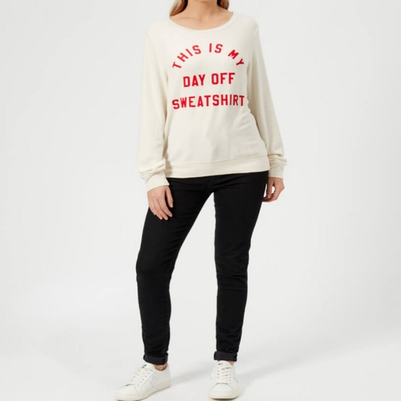 Wildfox This Is My Day Off Sweatshirt Baggy Jumper - Picture 4 of 8